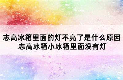 志高冰箱里面的灯不亮了是什么原因 志高冰箱小冰箱里面没有灯